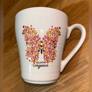 Butterfly Mug - White with Multicolor Floral Design ~ Bloom Gorgeous